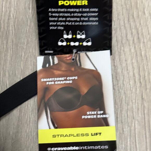 Maidenform Self Expressions Women's Stay Put Strapless Bra SE6990 - Black 40D - Picture 4 of 11